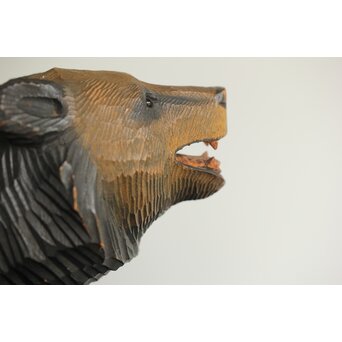 茂木多喜治/北雪 夫婦熊 八雲木彫　X371 