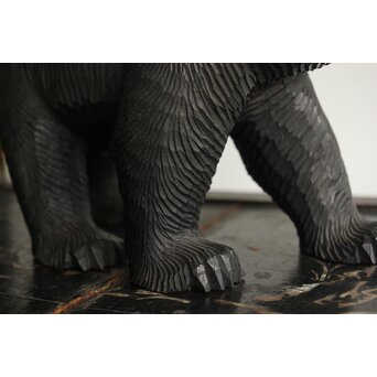 茂木多喜治/北雪 夫婦熊 八雲木彫　X371 