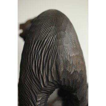 茂木多喜治/北雪 夫婦熊 八雲木彫　X371 