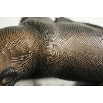 茂木多喜治/北雪 夫婦熊 八雲木彫　X371 