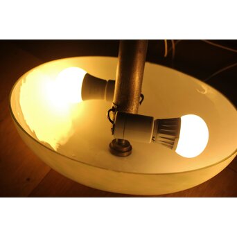 吹雪ガラス 時代二灯式照明　A046 