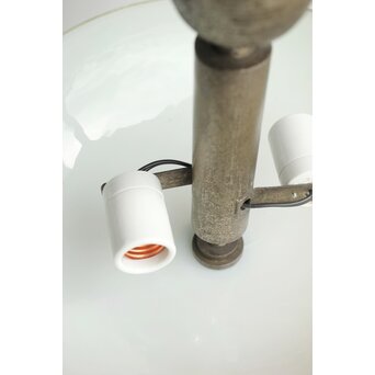 吹雪ガラス 時代二灯式照明　A046 