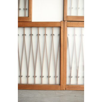 松葉組子の小型天袋系引戸 大小 4枚1組　R0244 