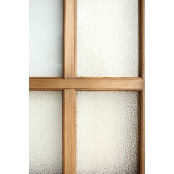 欅玉杢腰板のダイア黄色ガラスの建具 2枚1組　GD0133YD 