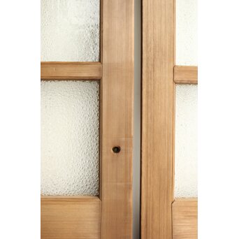 欅玉杢腰板のダイア黄色ガラスの建具 2枚1組　GD0133YD 