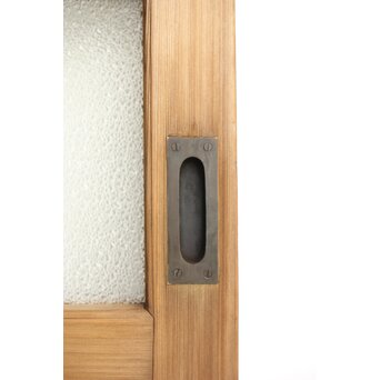 欅玉杢腰板のダイア黄色ガラスの建具 2枚1組　GD0133YD 