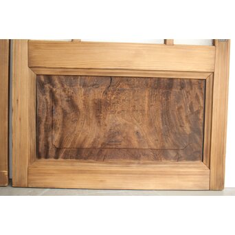 欅玉杢腰板のダイア黄色ガラスの建具 2枚1組　GD0133YD 