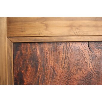 欅玉杢腰板のダイア黄色ガラスの建具 2枚1組　GD0133YD 