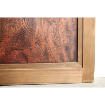 欅玉杢腰板のダイア黄色ガラスの建具 2枚1組　GD0133YD 