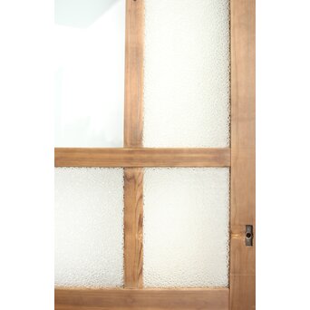 欅玉杢腰板のダイア黄色ガラスの建具 2枚1組　GD0133YD 