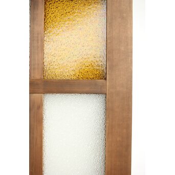 欅玉杢腰板のダイア黄色ガラスの建具 2枚1組　GD0133YD 