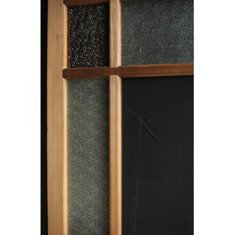 欅玉杢腰板のダイア黄色ガラスの建具 2枚1組　GD0133YD 