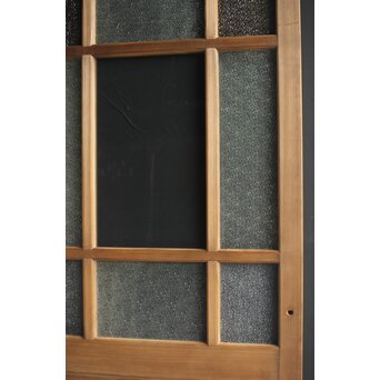 欅玉杢腰板のダイア黄色ガラスの建具 2枚1組　GD0133YD 