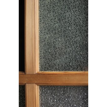 欅玉杢腰板のダイア黄色ガラスの建具 2枚1組　GD0133YD 