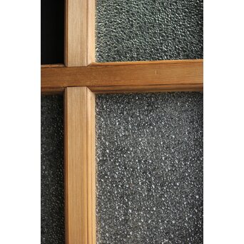 欅玉杢腰板のダイア黄色ガラスの建具 2枚1組　GD0133YD 