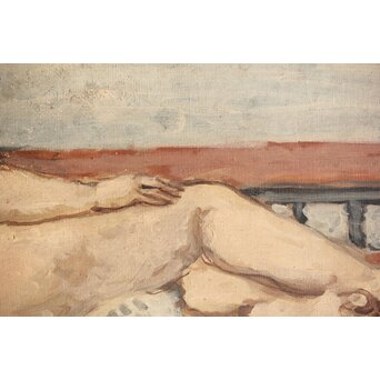 鈴木千久馬 裸婦 油彩額装　Z317 