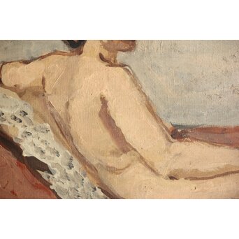 鈴木千久馬 裸婦 油彩額装　Z317 