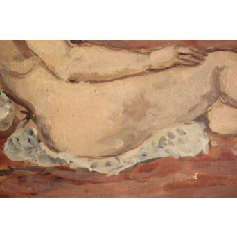 鈴木千久馬 裸婦 油彩額装　Z317 