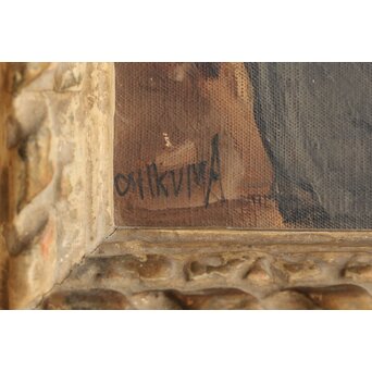 鈴木千久馬 裸婦 油彩額装　Z317 