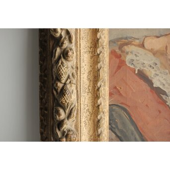 鈴木千久馬 裸婦 油彩額装　Z317 