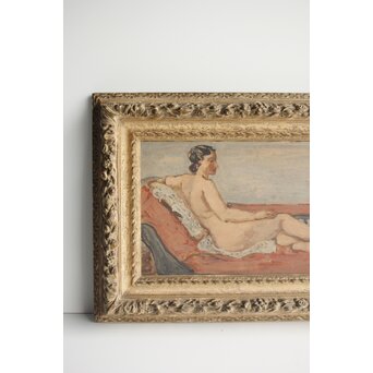 鈴木千久馬 裸婦 油彩額装　Z317 