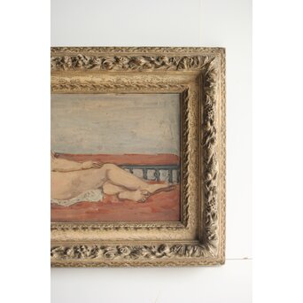 鈴木千久馬 裸婦 油彩額装　Z317 