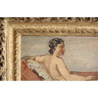 鈴木千久馬 裸婦 油彩額装　Z317 