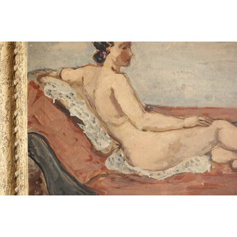 鈴木千久馬 裸婦 油彩額装　Z317 