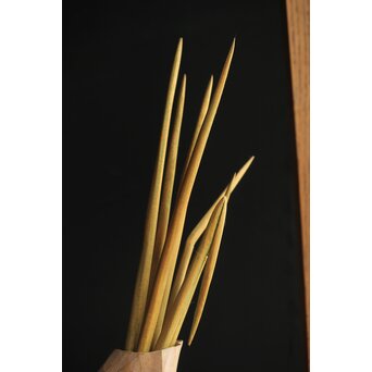 島田恭宏作か 袋と野菜 木彫彫刻　X374 