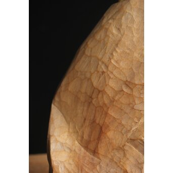 島田恭宏作か 袋と野菜 木彫彫刻　X374 