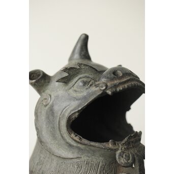 獅子麒麟 古銅香炉　M334 