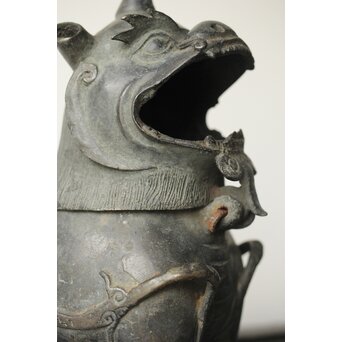 獅子麒麟 古銅香炉　M334 