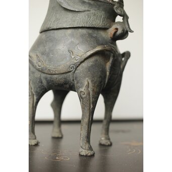 獅子麒麟 古銅香炉　M334 