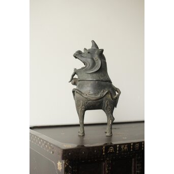 獅子麒麟 古銅香炉　M334