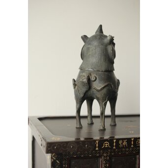 獅子麒麟 古銅香炉　M334 