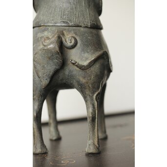 獅子麒麟 古銅香炉　M334 