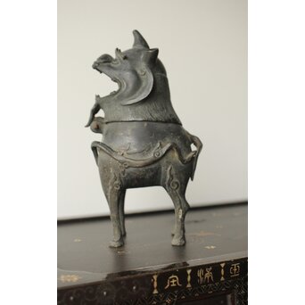 獅子麒麟 古銅香炉　M334 