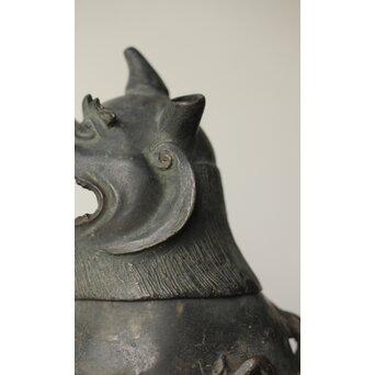 獅子麒麟 古銅香炉　M334 