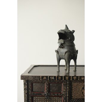 獅子麒麟 古銅香炉　M334 