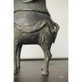 獅子麒麟 古銅香炉　M334 