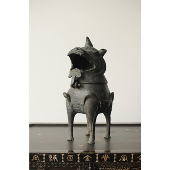 獅子麒麟 古銅香炉　M334 