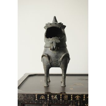 獅子麒麟 古銅香炉　M334 