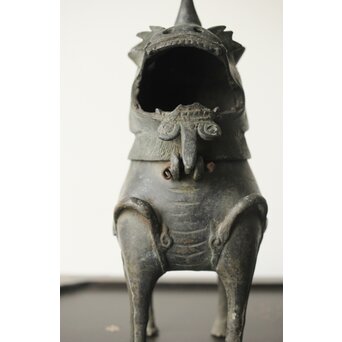 獅子麒麟 古銅香炉　M334 