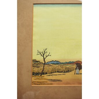 平塚運一 木版画 【百濟旧都】Z321 