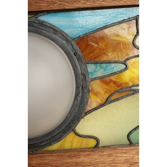 半球体照明付 ステンドガラス明り取り　GD0134 