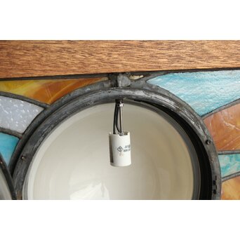 半球体照明付 ステンドガラス明り取り　GD0134 