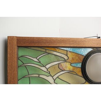 半球体照明付 ステンドガラス明り取り　GD0134 