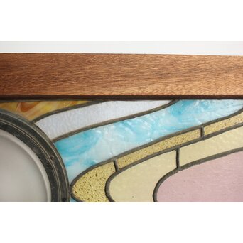 半球体照明付 ステンドガラス明り取り　GD0134 