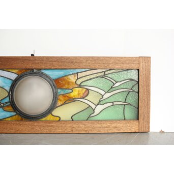 半球体照明付 ステンドガラス明り取り　GD0134 