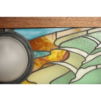 半球体照明付 ステンドガラス明り取り　GD0134 